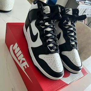 White & Black High Top Dunks